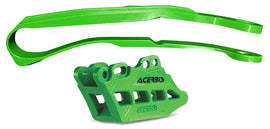 Acerbis Guide/Slider Kit 2.0 in green with metal brackets and mounting hardware, designed for motorcycle protection and stability.