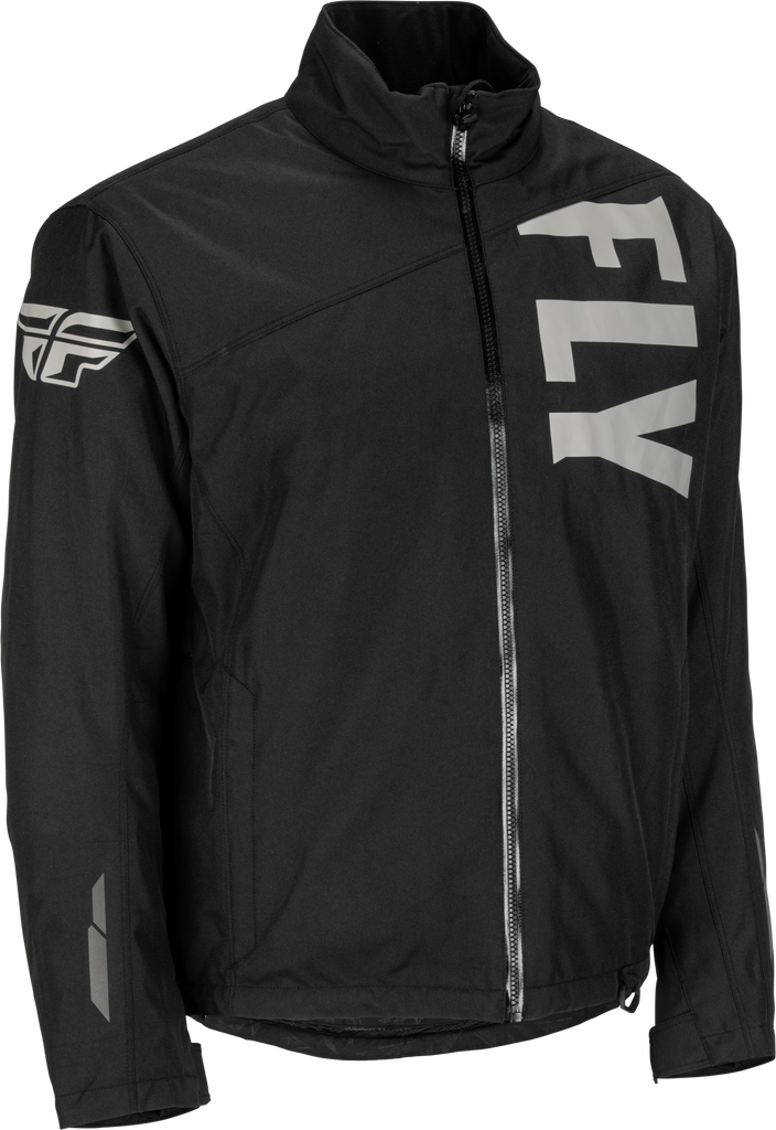 Fly Racing Aurora jacket in black, medium size, featuring a sleek design and lightweight fabric for motorcycle riding comfort.