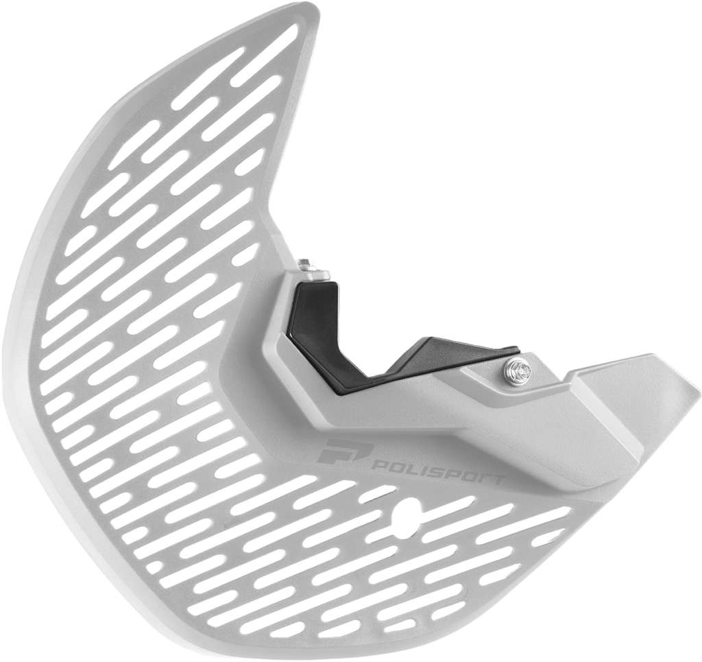 White Polisport Plastics disc and fork bottom protector for Gas, Husqvarna, and KTM motorcycles, part number 64-815852.