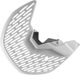 White Polisport Plastics disc and fork bottom protector for Gas, Husqvarna, and KTM motorcycles, part number 64-815852.