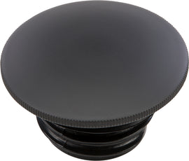 HardDrive matte black gas cap screw-in style for 1996-2025 vehicles, non-vented, smooth design, rugged motorcycle or vehicle accessory.