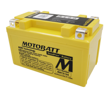 Load image into Gallery viewer, Motobatt MBTZ10S sealed, factory-activated motorcycle battery with compact design and durable construction.
