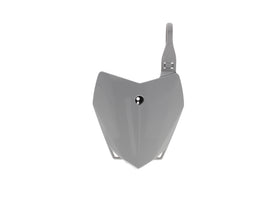 Acerbis Kawasaki grey Hawk front number plate for motorcycle, durable body component with mounting holes for easy installation.