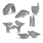Acerbis grey full plastic body kit for Yamaha YZ 250F motorcycle, includes front and side panels, lightweight and durable.