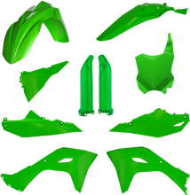 Load image into Gallery viewer, Acerbis full plastic motorcycle body kit in green for Kawasaki models, featuring durable plastic panels and OEM fit.