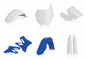 Acerbis blue plastic body kit for motorcycle, includes various panels and parts, designed for durable fit and style.