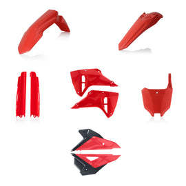 Acerbis full plastic body kit with Hon original design, featuring durable black plastic panels and detailed component fit.