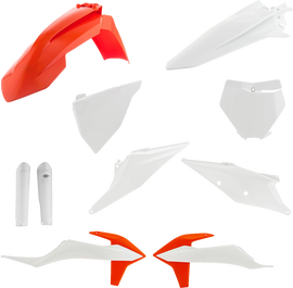 Acerbis KTM 2022 plastic body kit with black and white panels, designed for KTM motorcycle models.