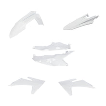 Load image into Gallery viewer, Acerbis white plastic body kit for KTM motorcycles, shown with various panels and components on a clean background.