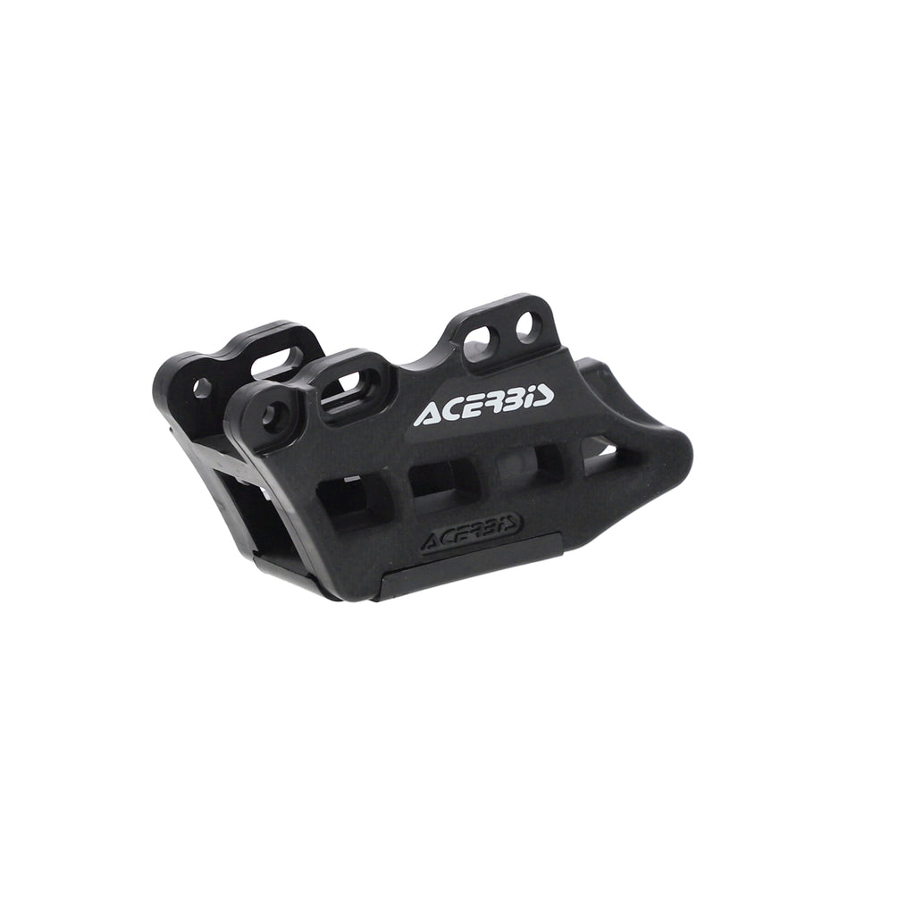 Acerbis Chain Guide Block 2.0 in black, drive chain guide component for Yamaha motorcycles, showing the product's shape and mounting holes.