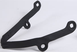 Acerbis black chain slider for drive chain, showing close-up of durable plastic component with metal mounting points.