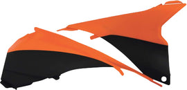 Acerbis orange airbox cover for motorcycle, featuring a sleek design and branding for protection and style.