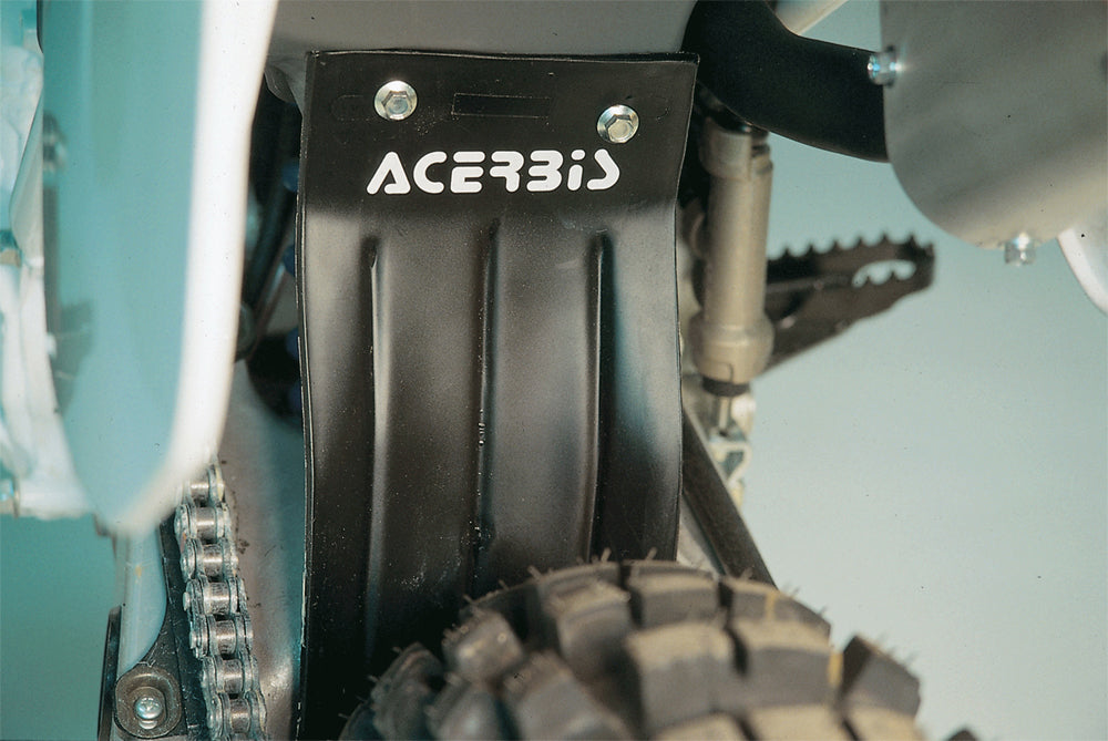 Black Acerbis Airbox Mud Flap for motorcycles, designed to protect the airbox from debris and mud.
