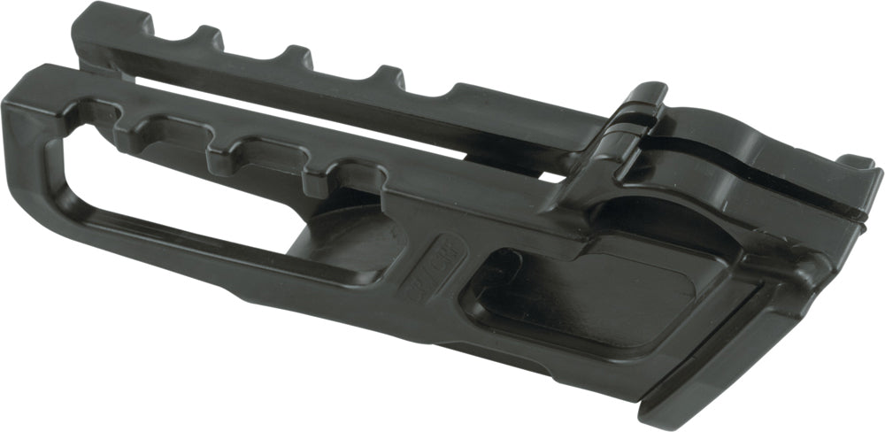 Black Acerbis chain guide for motorcycles, model 21149-70001, shown in close-up with mounting details and textured surface.