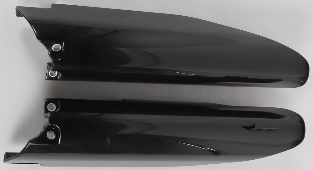 Black Acerbis Fork Guard for motorcycle suspension, model 21137-30001, designed to protect forks from debris and damage.