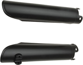 Black Acerbis fork guard for motorcycle suspension protection, model 21137-40001, designed for durability and fit.