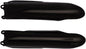 Black Acerbis fork guard for motorcycle suspension, model 21137-70001, shown mounted on a motorcycle fork.
