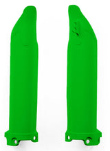 Load image into Gallery viewer, Acerbis green fork guard for motocross bikes, showcasing durable plastic protection with black mounting brackets.