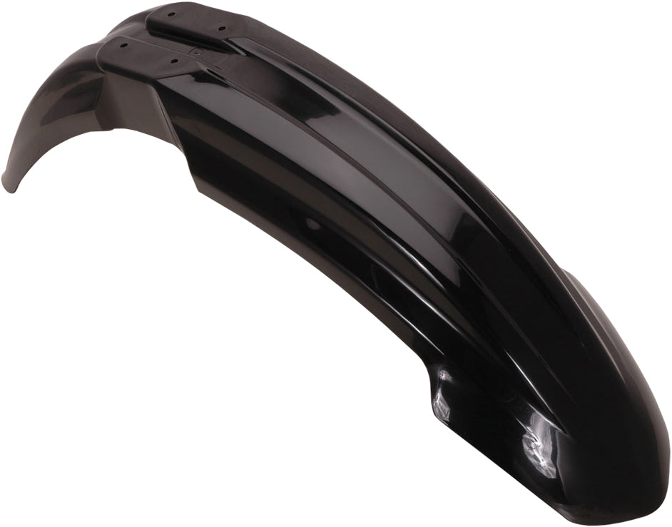Acerbis black front fender for motorcycle, showing the curved plastic design with mounting holes on a white background.