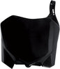 Black Acerbis front number plate for motorcycles, featuring the Acerbis logo and mounting holes for easy installation.