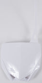 White Acerbis front number plate for motorcycles with model number 24030-30002, featuring a sleek and durable design.