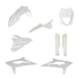 Acerbis full plastic kit for Beta motorcycle in white, including various body panels and covers, with detailed close-up of parts.