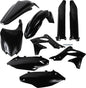 Acerbis full plastic kit in black, designed for motorcycle protection and customization, featuring durable plastic panels.