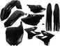 Acerbis full plastic kit in black, including various panels and components, designed for motorcycle or dirt bike customization.