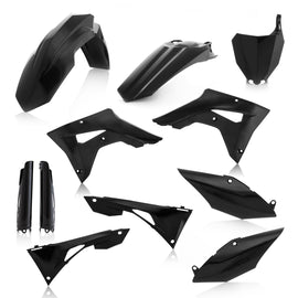 Acerbis Full Plastic Kit in black, designed for motorcycle or dirt bike, featuring durable plastic panels and components.