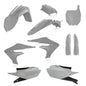 Acerbis full plastic kit in grey, designed for motorcycle protection, showing various plastic panels and components.