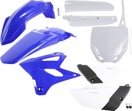 Acerbis Full Plastic Kit in white for motorcycle, includes front and rear panels, durable and lightweight plastic components.