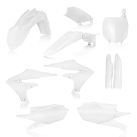 Acerbis Full Plastic Kit in white for motorcycle, includes various panels and components, designed for durable, full-body coverage.