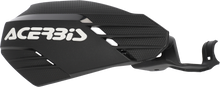 Load image into Gallery viewer, Acerbis K-Linear handguard in black and white, motorcycle protection accessory with durable design and branding on the product.
