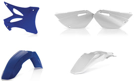 Acerbis blue plastic kit with various motorcycle parts, designed for durability and fit on off-road bikes.