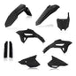 Acerbis plastic kit in full HON black, includes various motorcycle fairing and body panels for off-road or motocross bikes