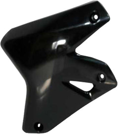 Black Acerbis radiator shrouds for motorcycles, featuring a sleek design and durable construction.