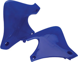 Blue Acerbis radiator shrouds for motorcycle, showcasing durable plastic construction and sleek design.
