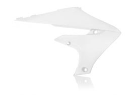 White Acerbis radiator shrouds for motorcycle, with model number 26858-70002, designed to protect and cover the radiator.