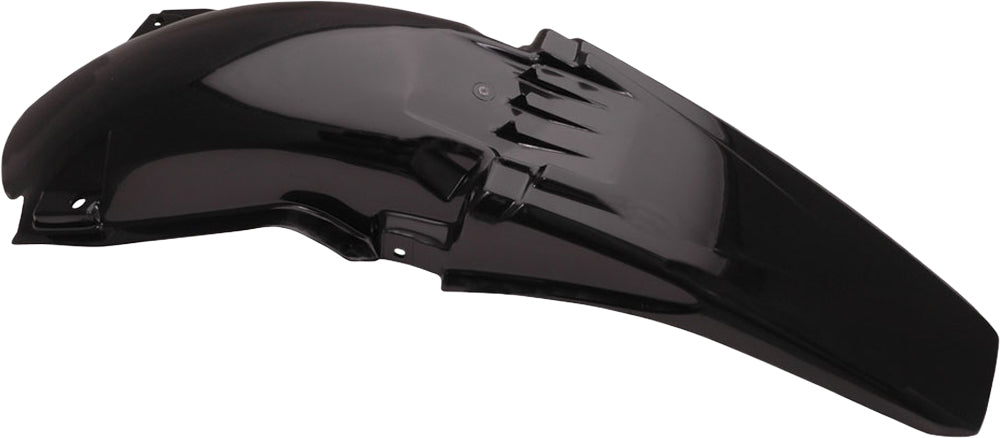 Black Acerbis rear fender for motorcycles, showing a sleek curved design and mounting points for easy installation.