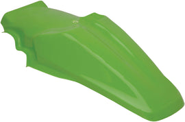 Green Acerbis rear fender for motorcycles, featuring durable plastic construction and branding details.