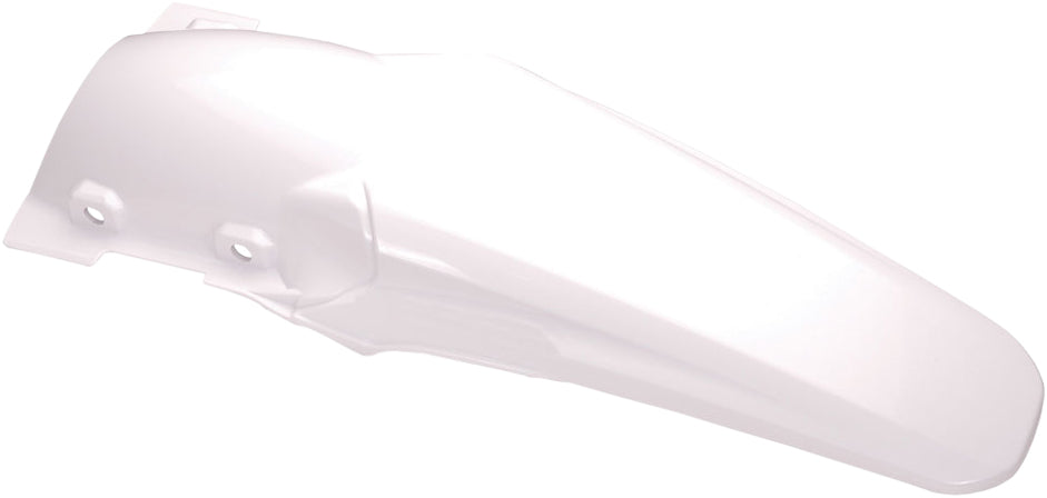 Acerbis white rear fender for motorcycles, showing its sleek curved design and mounting points.