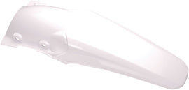 Acerbis white rear fender for motorcycles, showing its sleek curved design and mounting points.