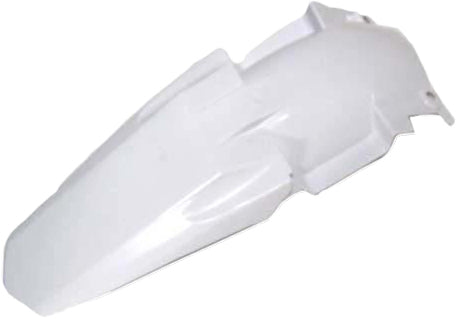 Acerbis white rear fender for motorcycle, showing smooth plastic surface and mounting points.