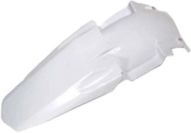 Acerbis white rear fender for motorcycle, showing smooth plastic surface and mounting points.