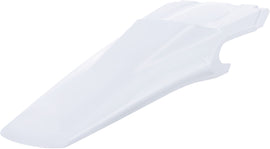 Acerbis white rear fender for motocross or dirt bikes, made of durable plastic with mounting points visible.
