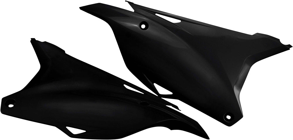 Acerbis black side panels for motorcycles, model 23740-80001, shown on a plain background with a matte finish.