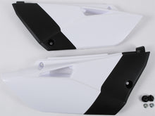 Load image into Gallery viewer, Acerbis white side panels for motorcycle, featuring sleek design and brand logo, made of durable plastic material.