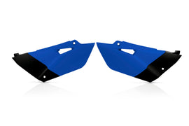 Acerbis Yamaha blue and black side panels for motorcycle, featuring Acerbis branding and a sleek, durable design.