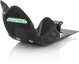Black Acerbis skid plate for motorcycle protection, model 264246-0001, durable plastic construction for off-road riding.