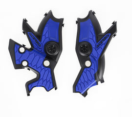 Acerbis X-Grip frame guard in black and blue for Yamaha motorcycles, providing protection for the motorcycle frame.